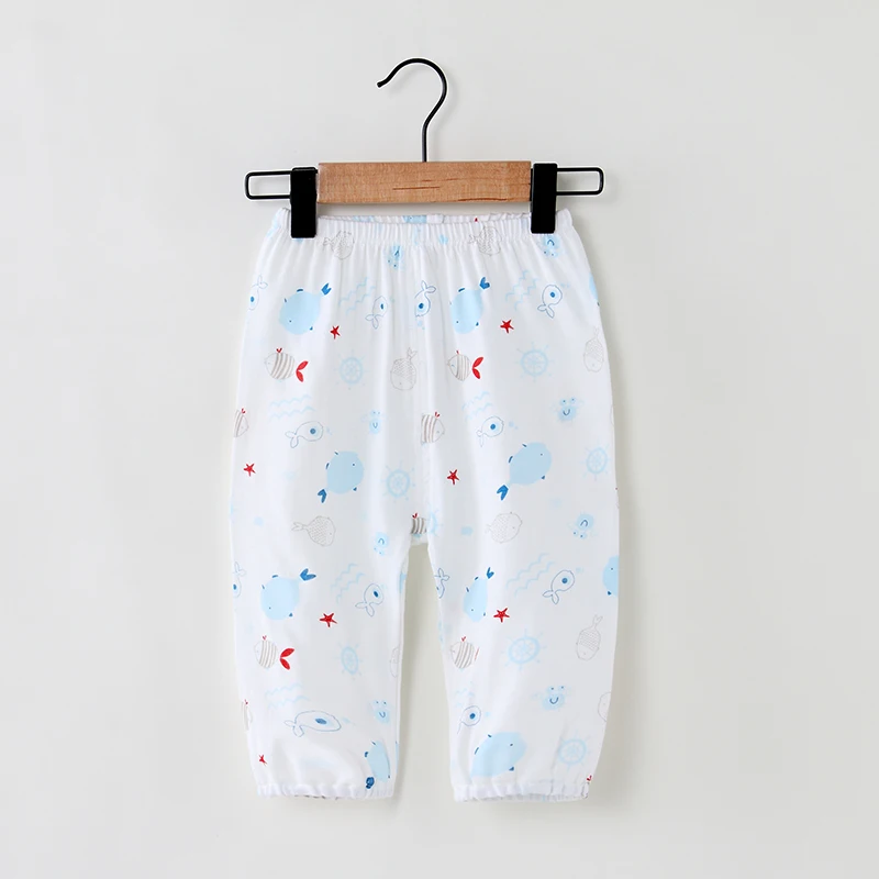 

Dinosaur Full Printed Children's Mosquito Pants Ice Silk Cotton Linen Middle Small Kid's Summer Thin Leggings