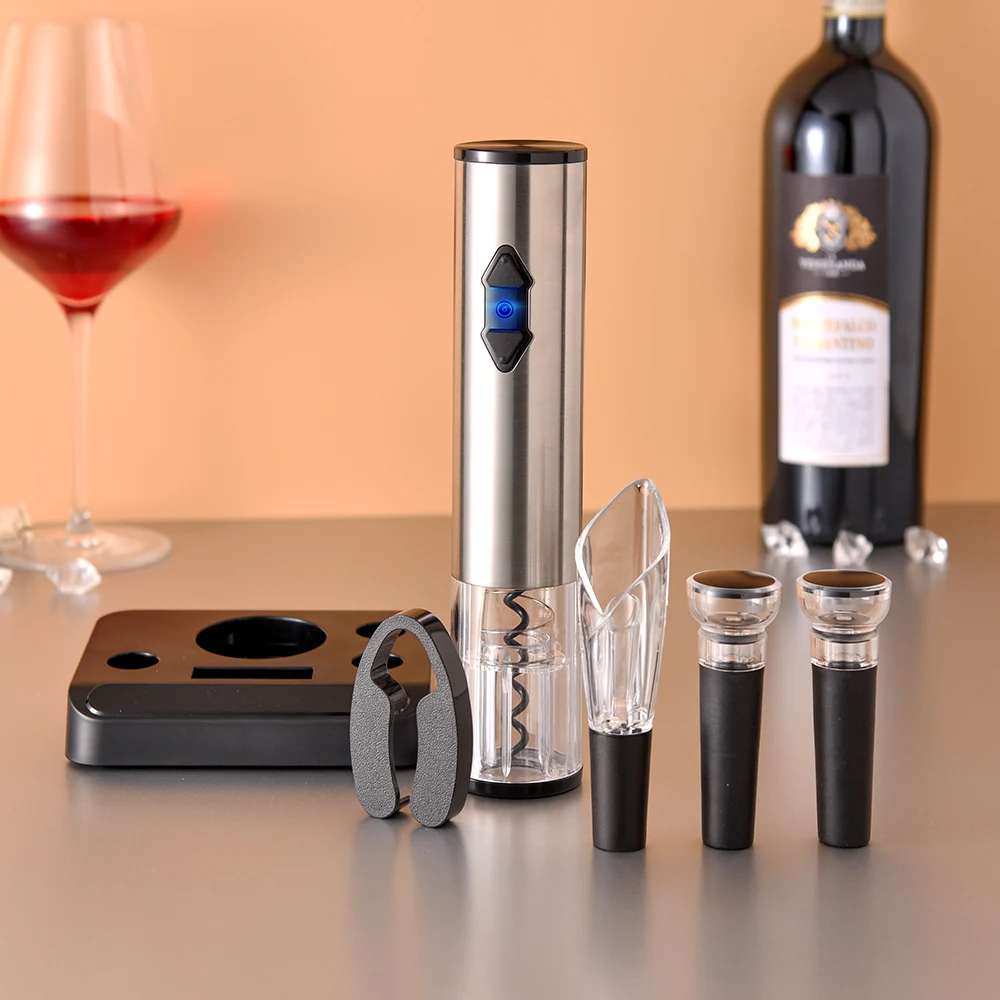 

Automatic Bottle Opener Electric Wine Bottle Opener Corkscrew Foil Cutter Set Red Wine Openers Jar Opener Kitchen Accessories