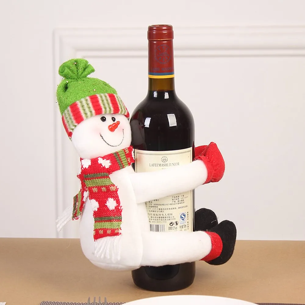 

New Hot Christmas Wine Bottle Cover Santa Claus Snowman Doll Wine Bottle Cover Decoration Bar Restaurant Christmas Supplies