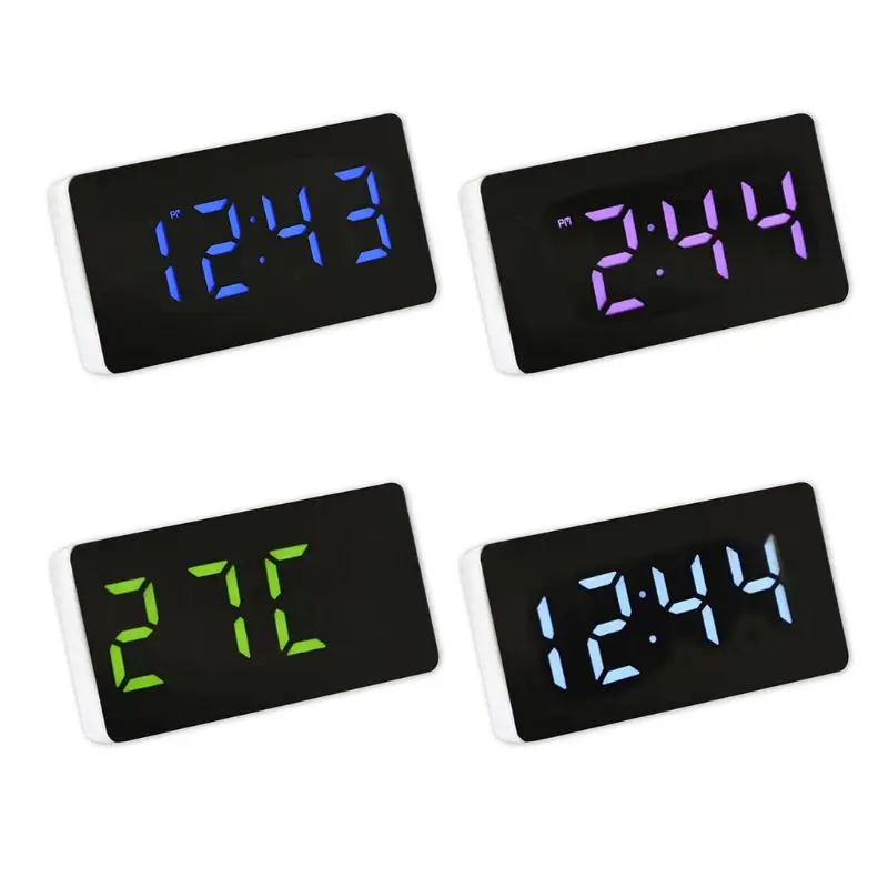 2022 New LED Mirror Clock Electronic Alarm with Time/Calendar/Temperature | Компьютеры и офис