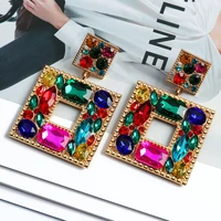 charm dangle earrings for women girl 2022 luxury ear accessories vintage fairy square crystal brincos christmas pendant jewelry