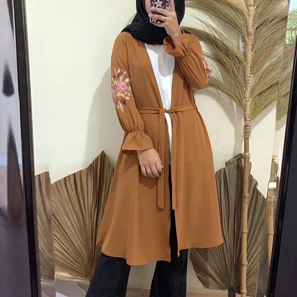 ИД Мубарак короткая открытая абайя индейка кимоно женский кардиган