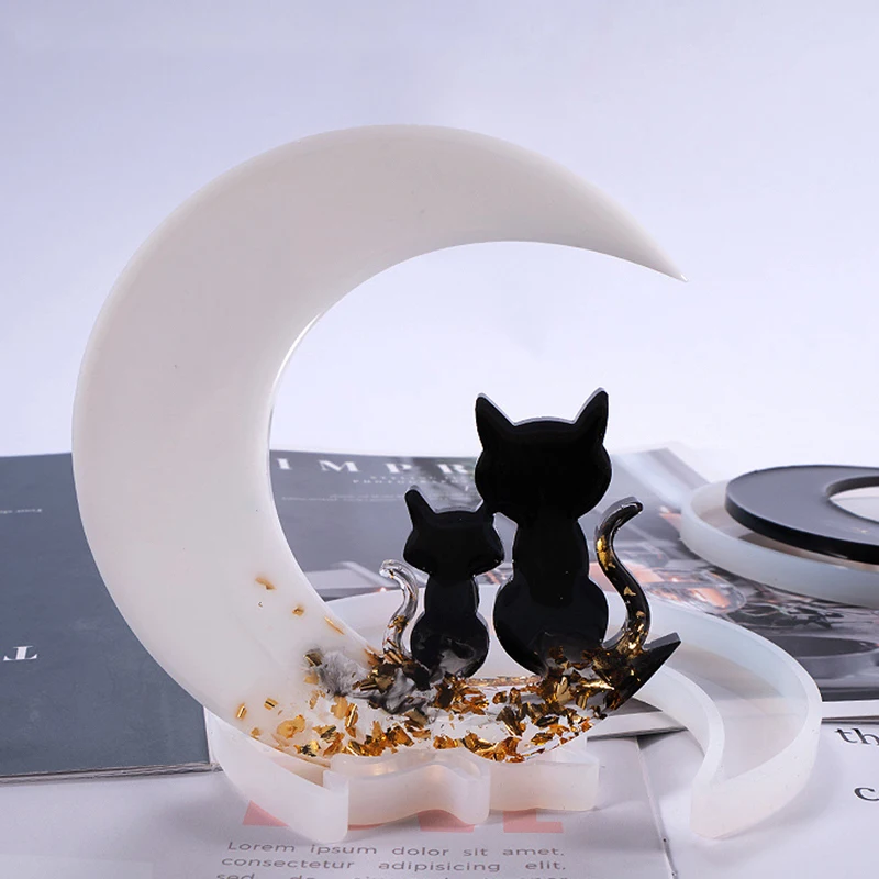 

Animal Moon Casting Silicone Mould DIY Crafts Angel Moon Silicone Mold Resin Crystal Epoxy Mold For Resin Decoration Making Tool