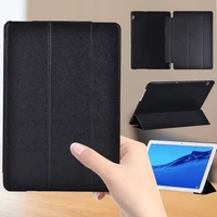 tri fold flip tablet folding stand case for huawei mediapad t3 10 9 6 mediapad t5 10 10 1 pu leather cover free stylus