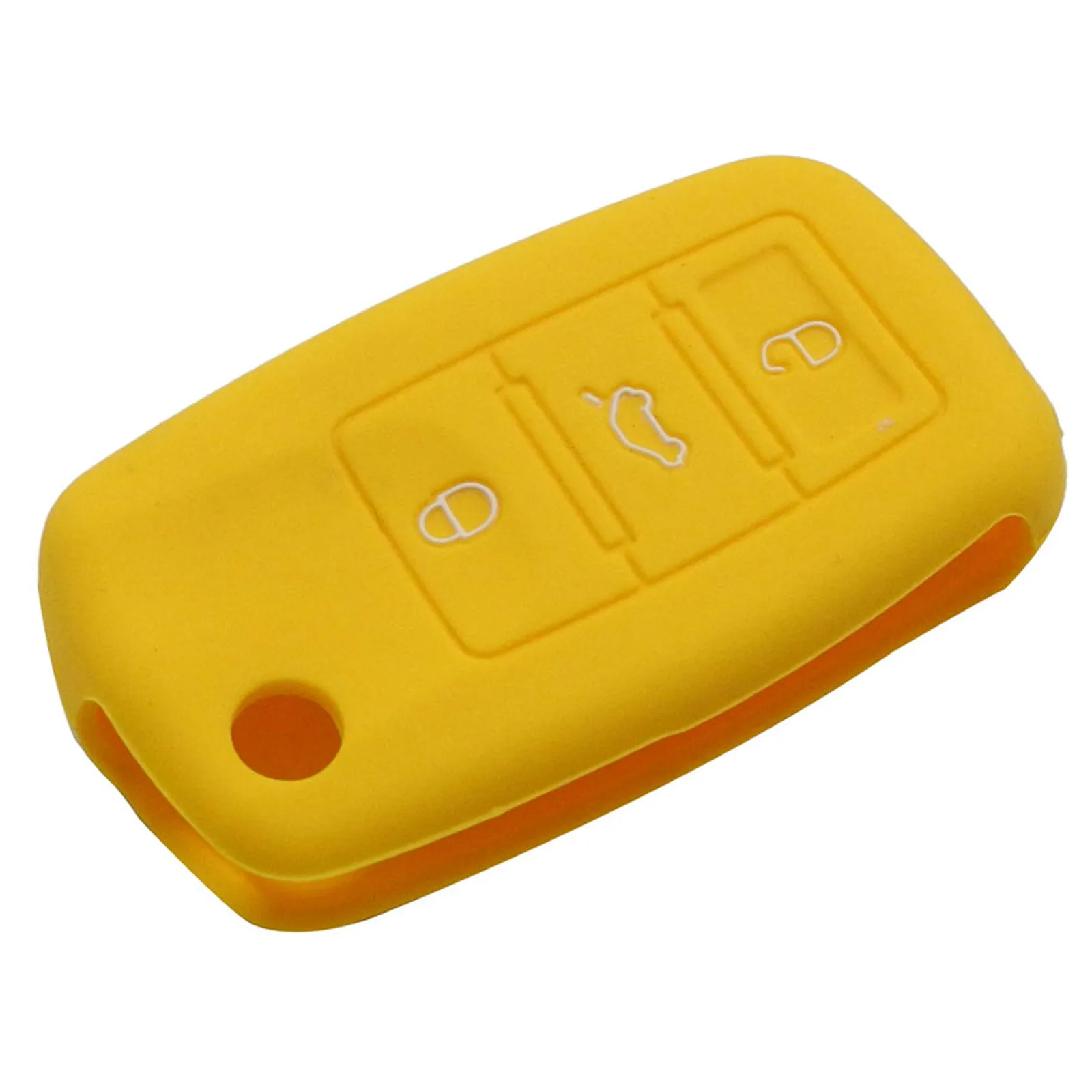 Jingyuqin 3B силиконовый чехол для ключей автомобиля для VW Golf Bora Jetta POLO Passat Skoda Superb Octavia Fabia SEAT Ibiza Leon Procted - Название цвета: yellow