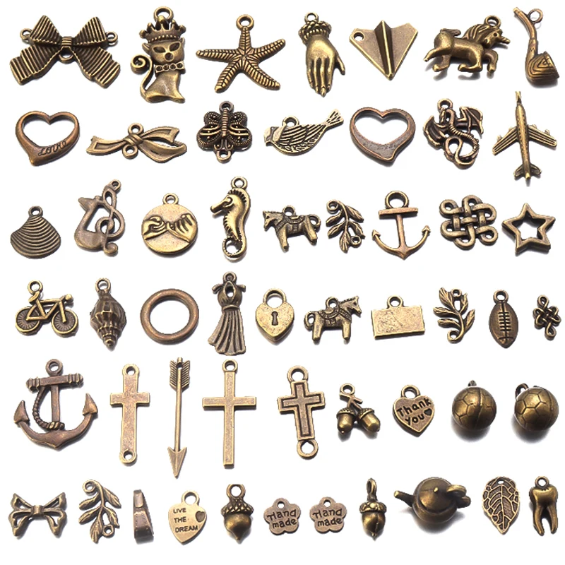 

50pcs Mixed Styles Anchor Arrow Cross Charms Pendants DIY Jewelry Findings For DIY Handmade Necklace Bracelet Making Accessorie