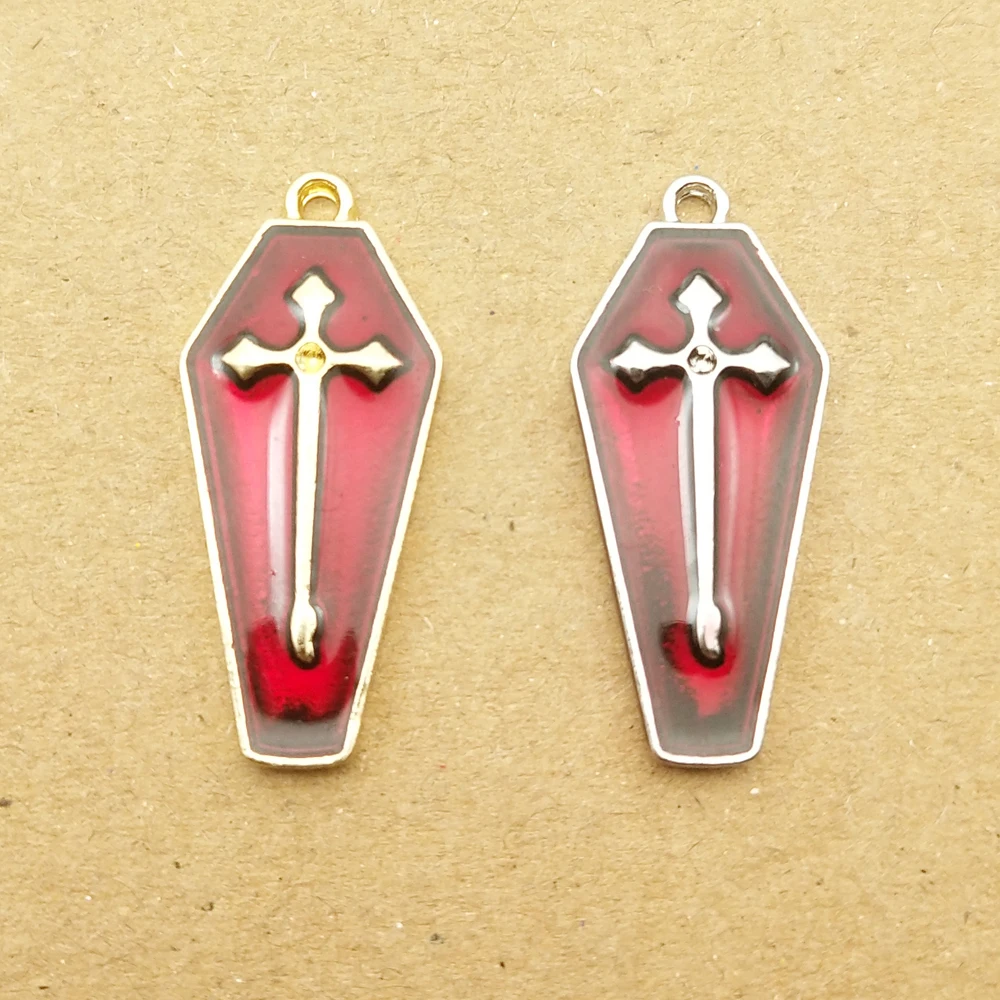

10pcs 10x25mm Enamel Cross Charm for Jewelry Making Earring Pendant Bracelet Necklace Accessories Diy Finding Craft Supplies
