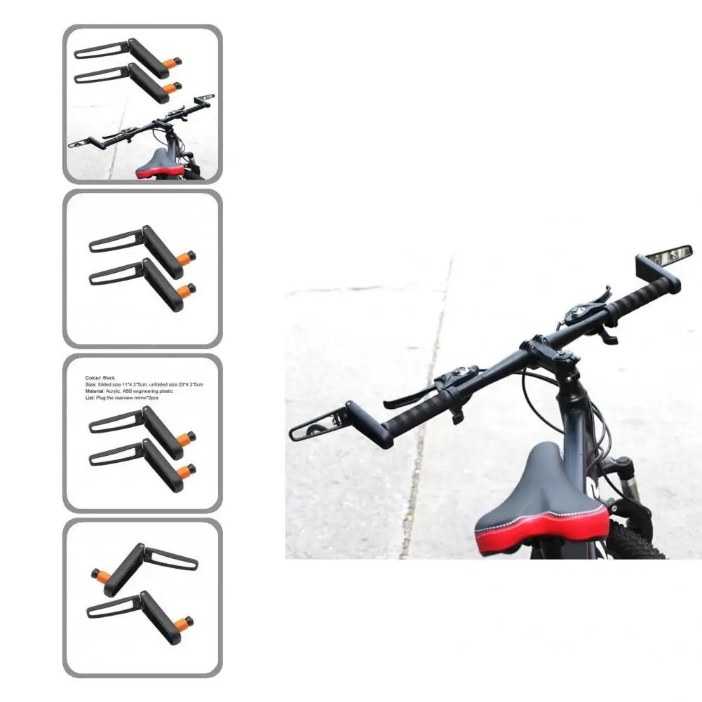 

2Pcs Universal Wide Range Handlebar Rear View Mirror Bike Parts Bicycle Rear View Mirror Broken-proof for Bicycle