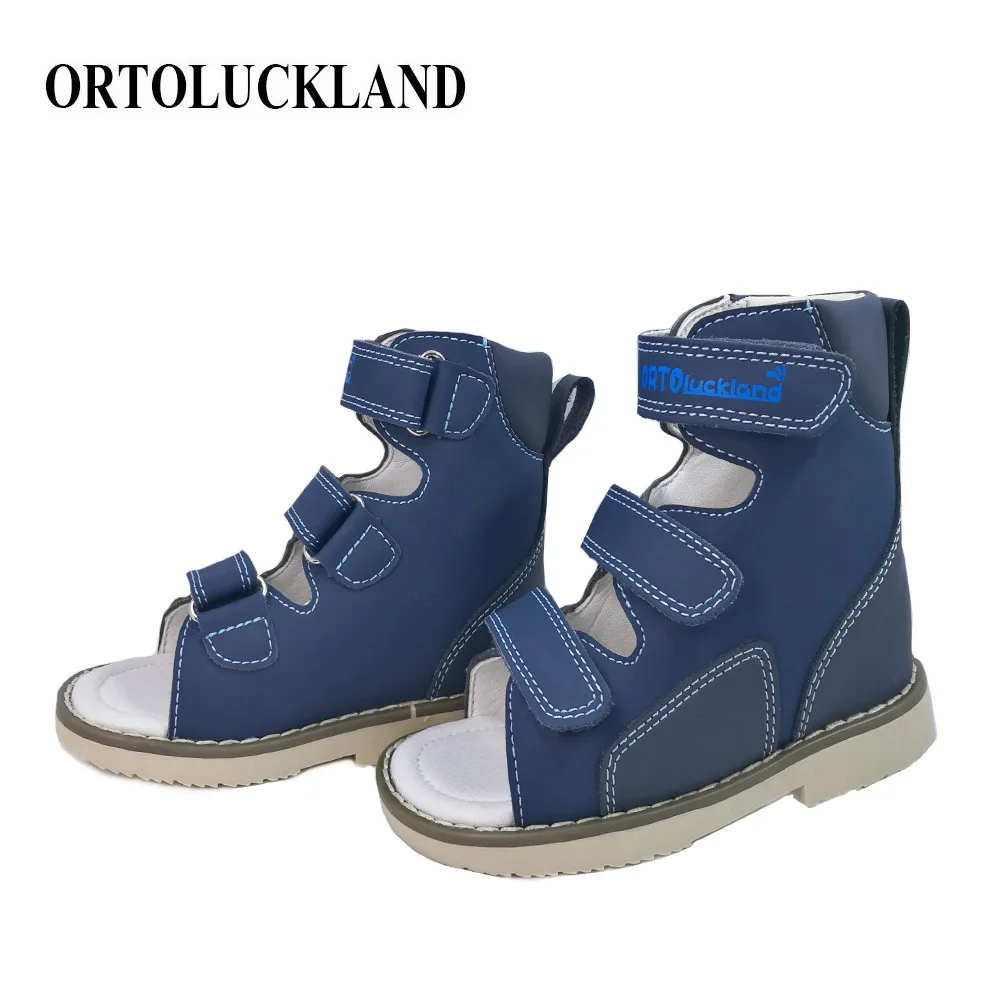 Ortoluckland/простые розовые сандалии принцессы для маленьких девочек; Ортопедическая кожаная обувь для мальчиков; медицинская ортопедическая Летняя обувь