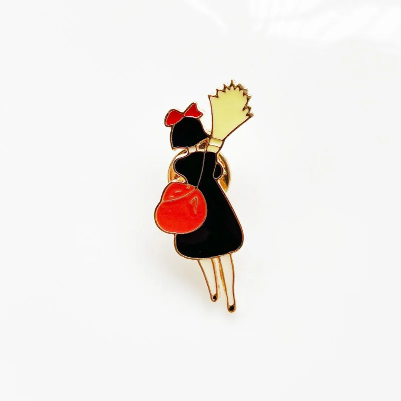 Японский аниме Kiki служба доставки Броши сирена Кики Черный кот Jiji сплав брошь для