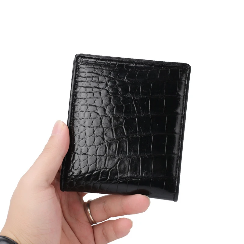 High Grade Crocodile Leather Business Men Wallet bag Fashion High Capacity Man Crocodile Skin wallet Short Multi Card  Purse 50
