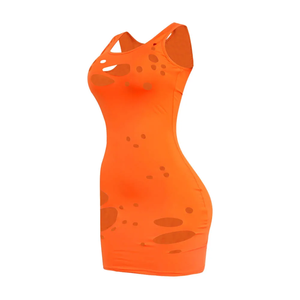 

ChocoMist Dress Sexy Hole Design Solid Mini Dress K8905