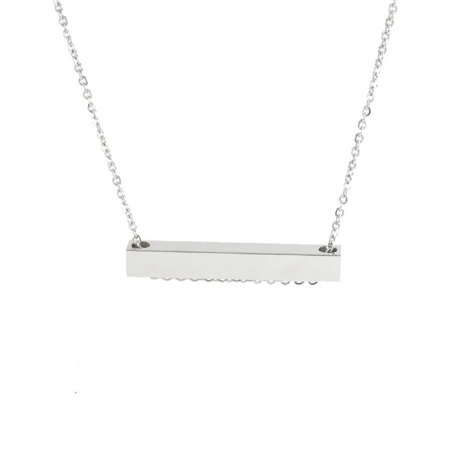 

Personalized Engraved Name Bar Necklace Letter Monogram Pendant Necklace For Women Girls