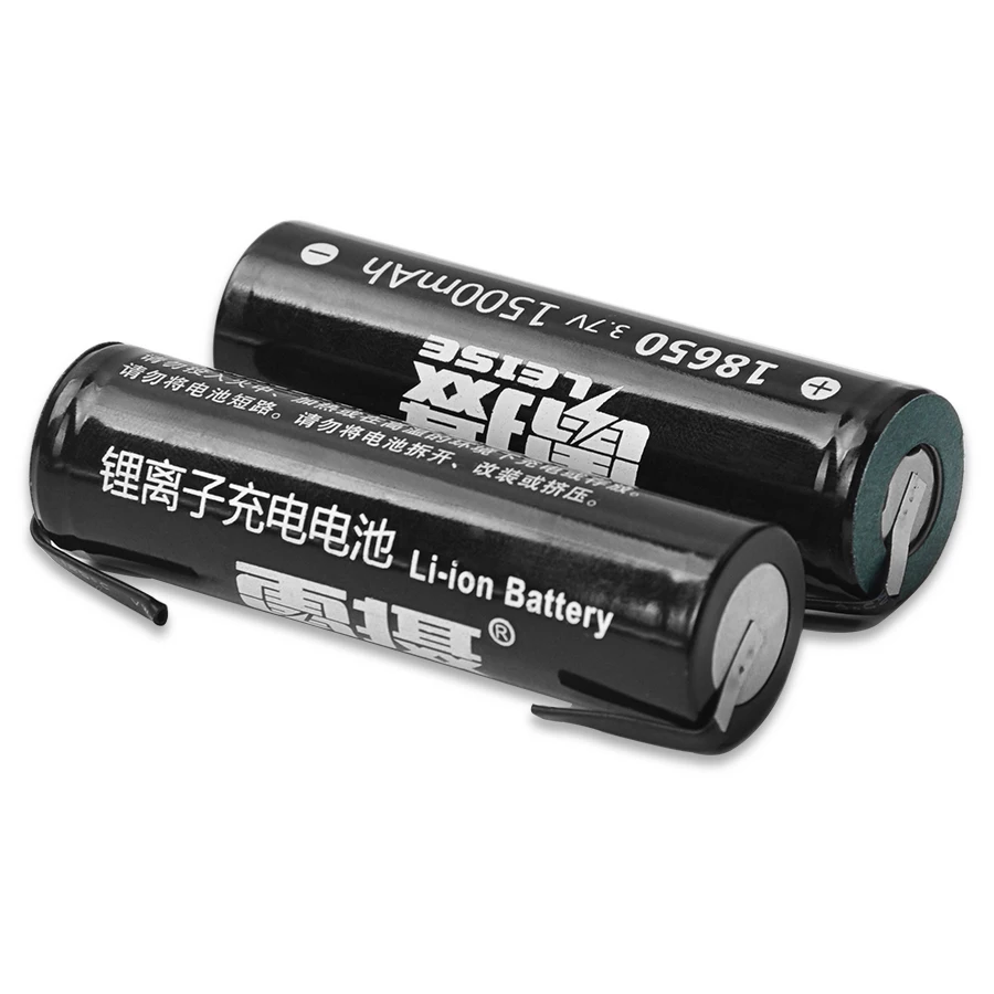 Новая 18650 1500mah 3,7 V Плоская верхняя литий-ионная аккумуляторная батарея с сваркой никель листовые батареи для банка питания