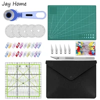 135pcs 45mm rotary cutter tools kit cutting mat carving knife patchwork ruler fabric sewing clips storage bag sewing accessories