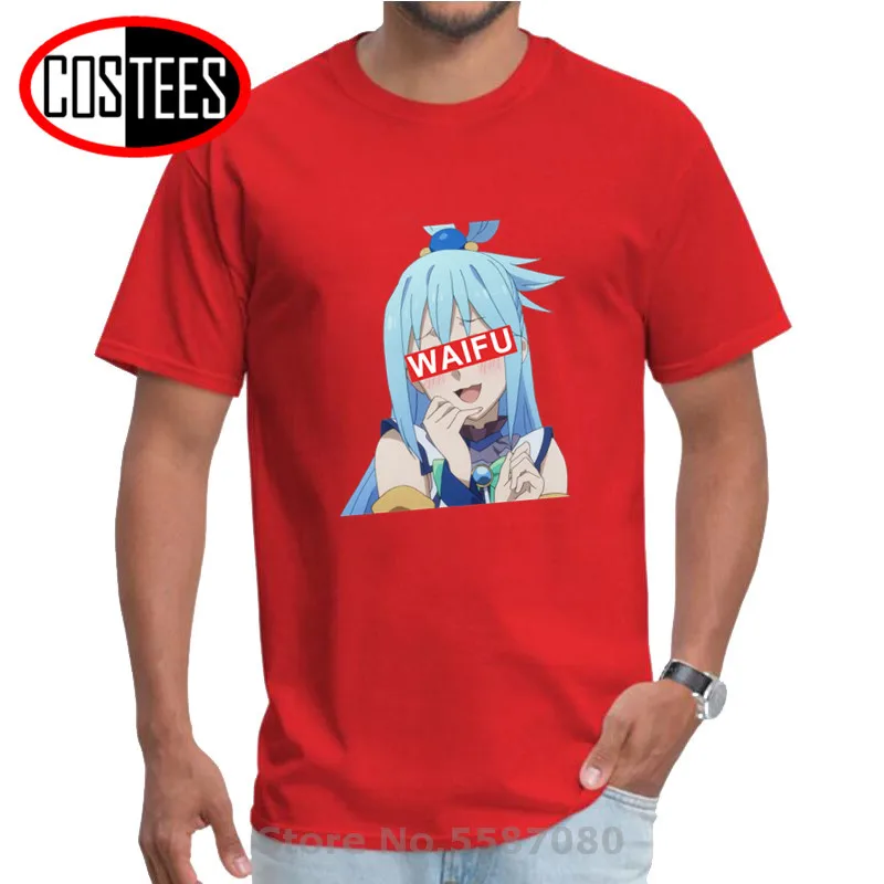 Женская и мужская футболка Camiseta WAIFU из материала японского аниме эстетическая Aqua
