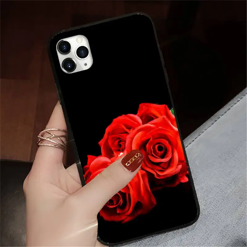 

Bright Red Rose Flowers Phone Cases for iPhone 11 12 pro XS MAX 8 7 6 6S Plus X 5S SE 2020 XR