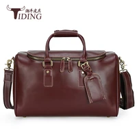 man travel duffle bags genuine leather large capacity business fashion casual hand tote bag