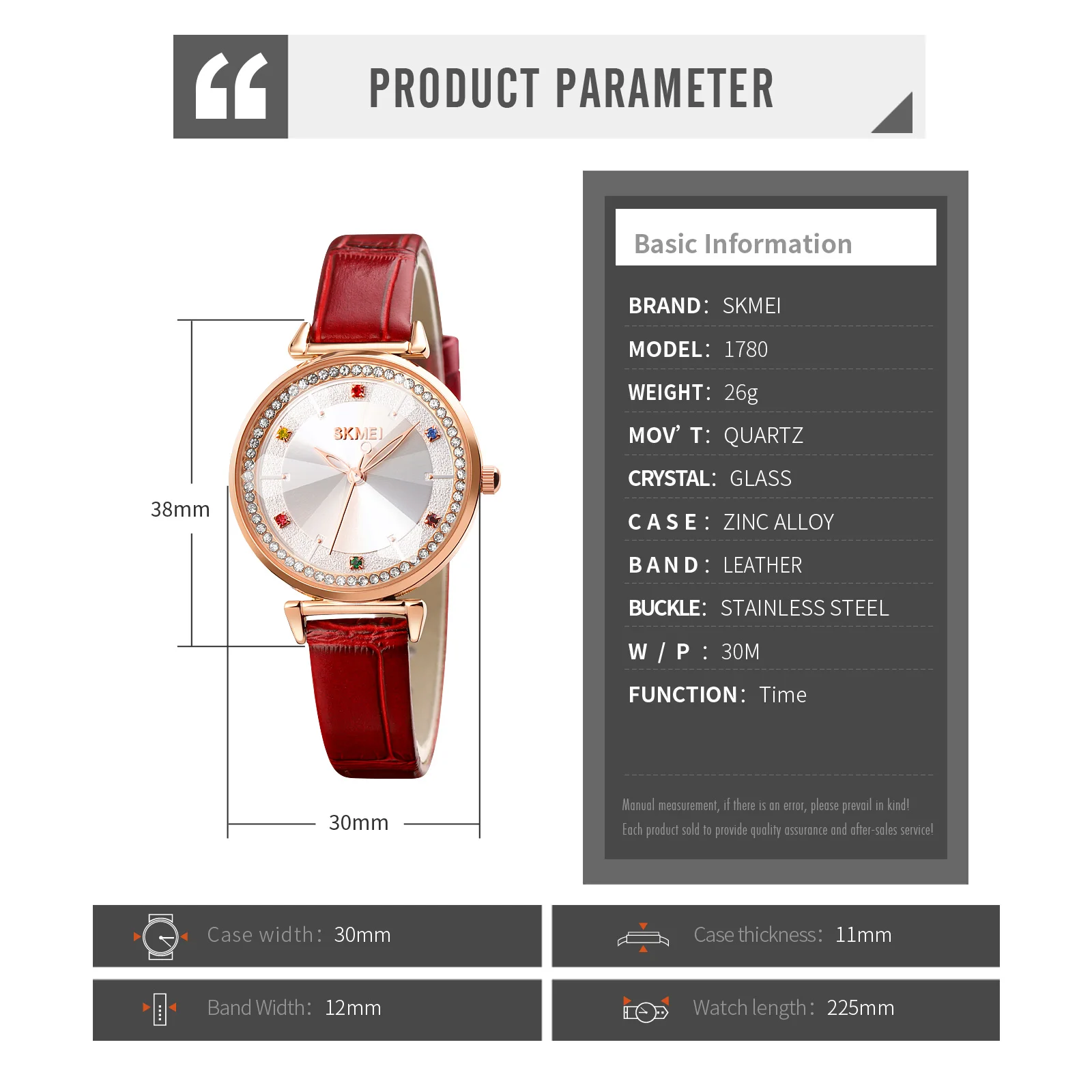 

SKMEI Textured Women Quartz Wristwatches Fashion Leather Strap Womens Watches Diamond Elegant Girl Ladies Watch reloj mujer 1780