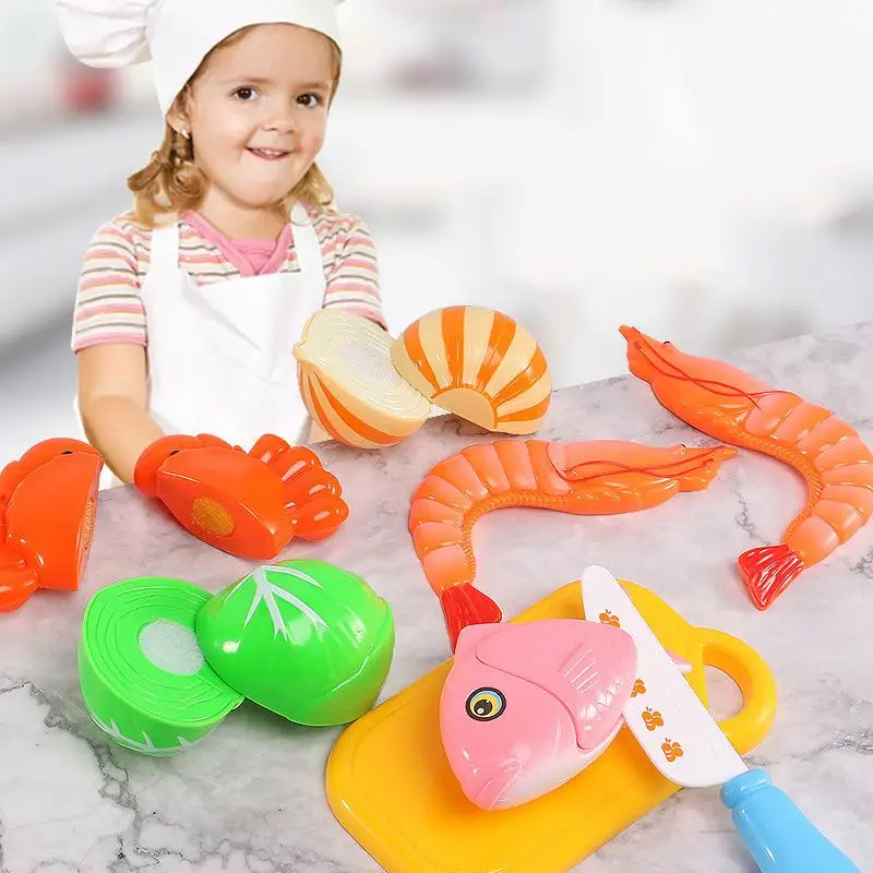 

Cutting Fruits Vegetables seafood Pretend Play kids Kitchen Toys Children Play House Toy Pretend Playset Kids Educational Toys