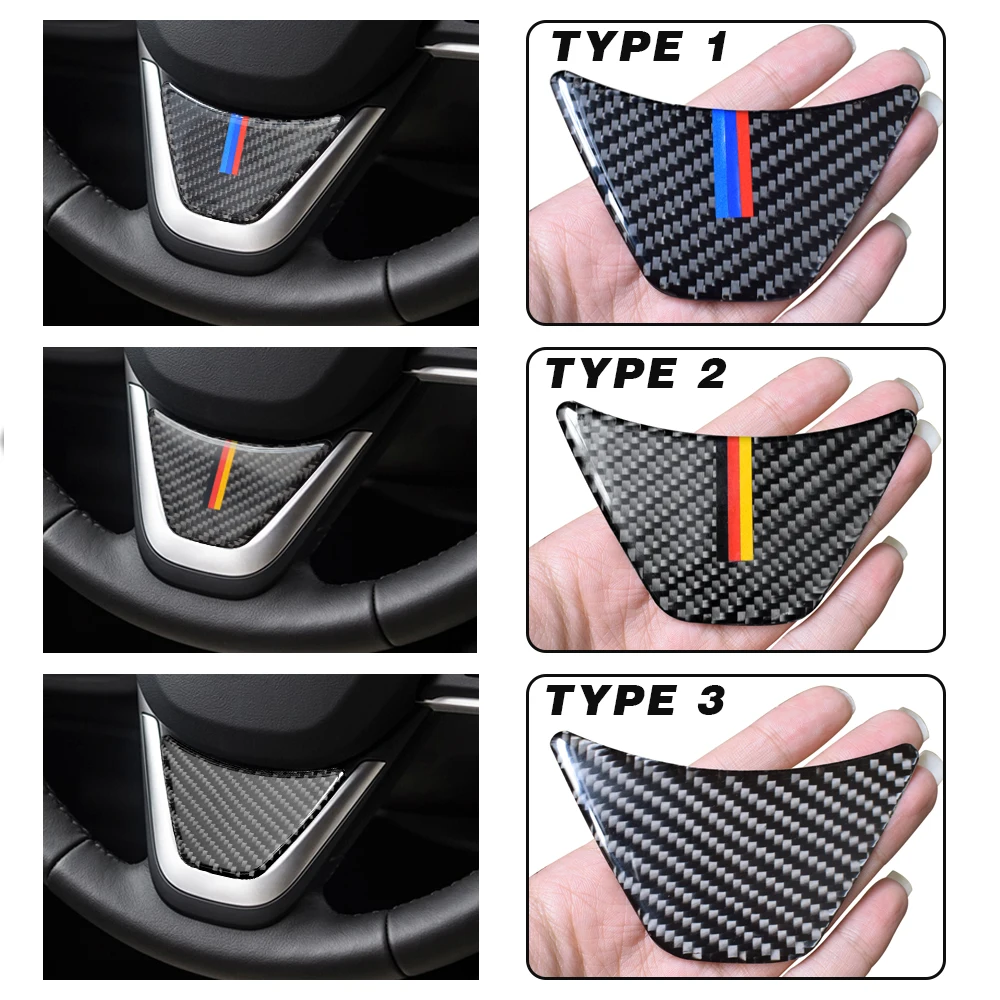 New Carbon Fiber Car Steering Wheel Sticker For BMW X1 2016 F48 2017 F52 F45 F46 X2 Performance Auto Interior Decor Accessories