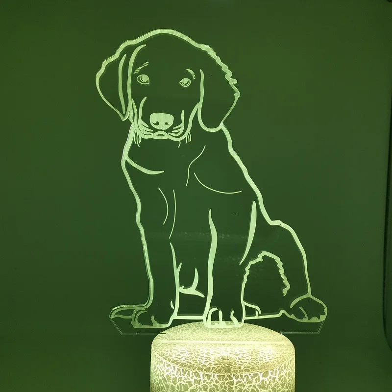 

LED Night Light 3D Nightlight for Bedroom Decor Laser Engraving Golden Retriever Kids Child Birthday Gift Color Changable Lamp