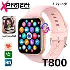 Смарт-часы T800 унисекс, 1,72 дюйма, Bluetooth, вызовы, циферблат, для Android pk T500, T600, W26, W46, X7