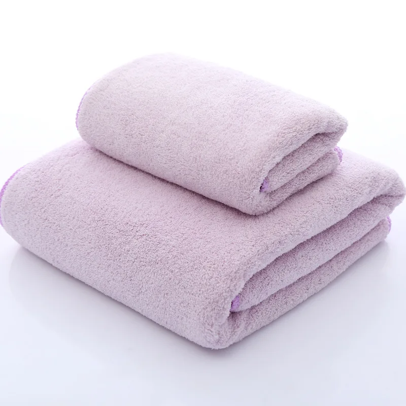 

Conjunto de toalha de veludo coral 1 toalha de praia e 1 toalha de rosto 140*70cm + 35*75cm toalhas de banho para o quadrado de