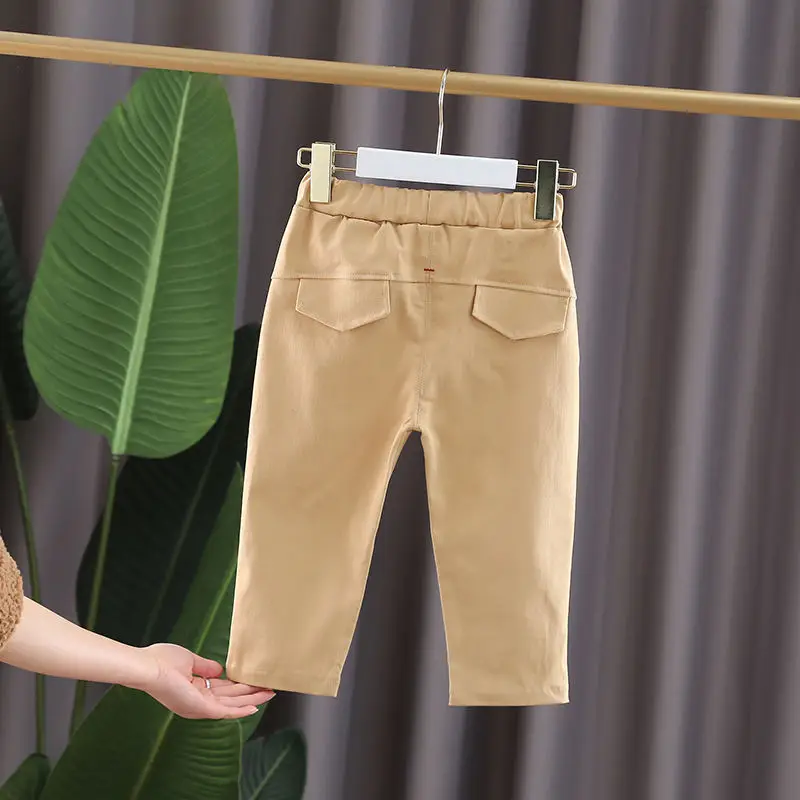 Брендовые Детские однотонные брюки модные джинсы для девочек детские длинные с