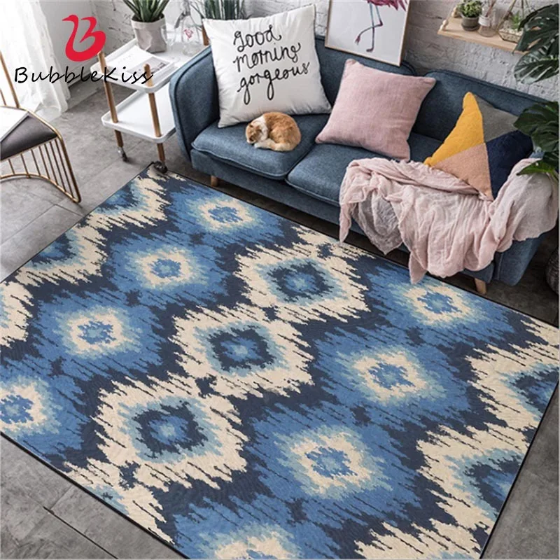 Абстрактный синий серый геометрический Алмазный решетчатый ковер в