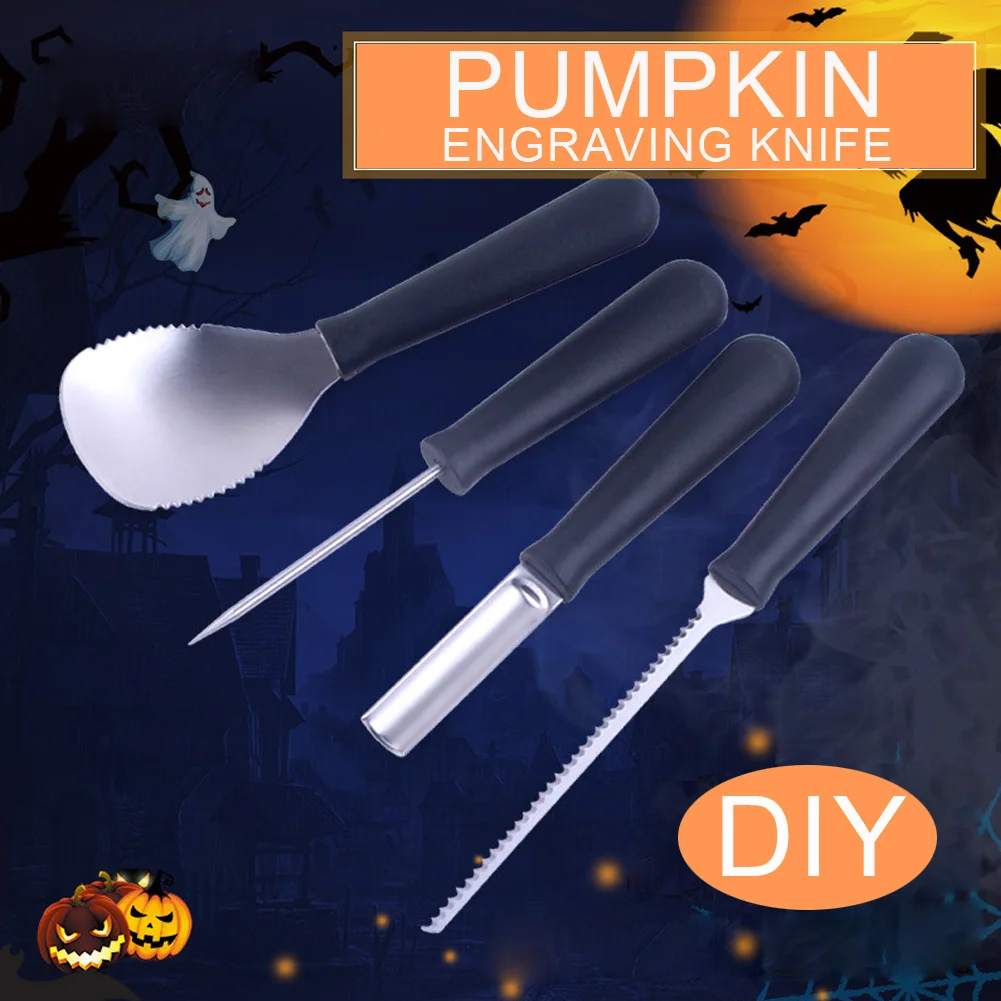 

4pcs Pumpkin Carving Tools Halloween Pumpkin Carving Cutters Set Professional Cutting Tools DIY Craft Tool Dropshipping