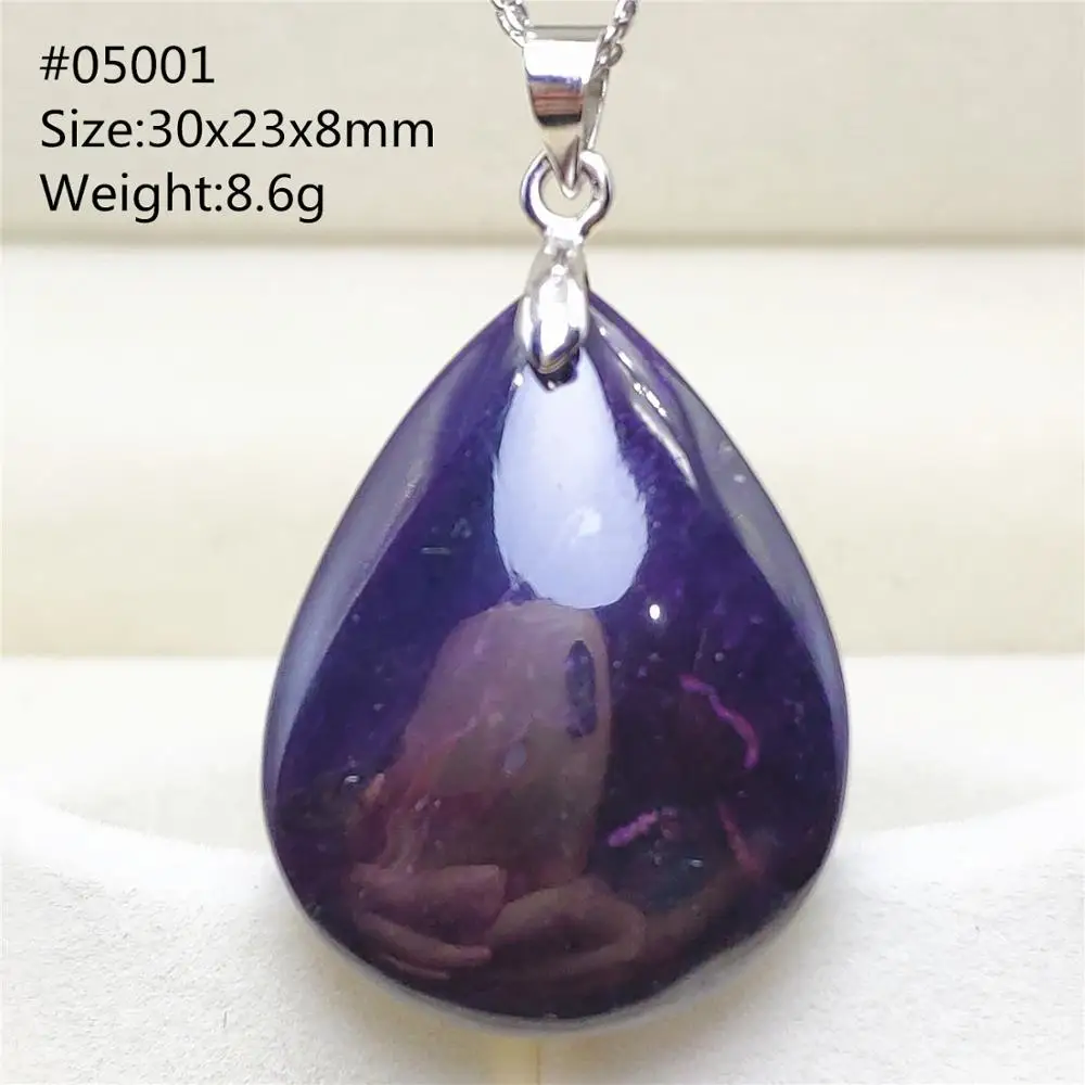 Подлинная натуральная фиолетовая подвеска Sugilite Женская КАПЛЕВИДНАЯ Капля воды