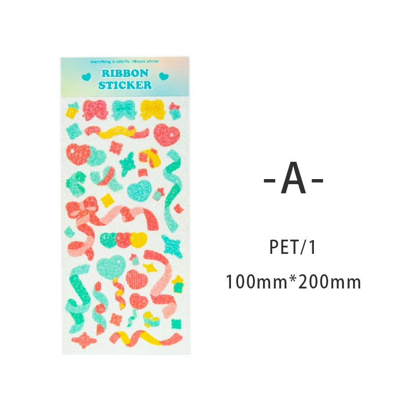 

Mr Paper 8 Designs 1 Pc/bag Ins Style Rainbow Ribbon Series Creative Cute Handbook DIY Decorative Collage Material Sticker