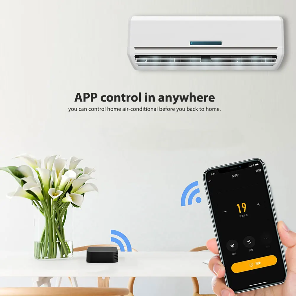 

WiFi Remote Control DV5V 1A Wireless Air Mouse Gyroscope Learning for Air Conditioner TV Smart Home Universal