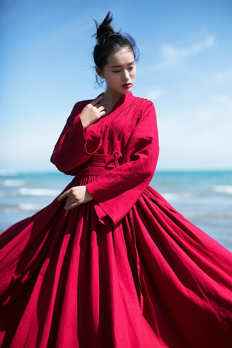 Весенние оригинальные дизайнерские осенние женские винтажные платья Hanfu в