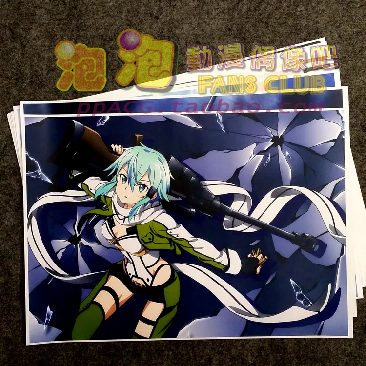 

8pcs/lot A3 Anime Sword Art Online Asada Shino Wall Pictures for Living Room Film Posters Sticker Decoration Gift