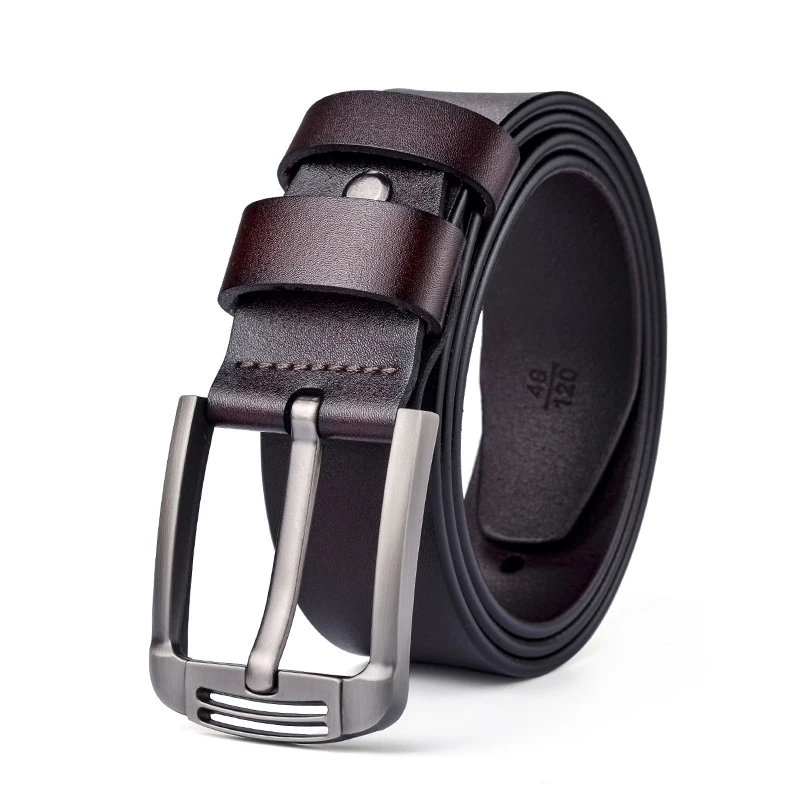 

Genuine Leather Belt For Men High Quality Metal Buckles Male Designer Belt Fashion Vintage Business Cowboy Waistband 2021 New