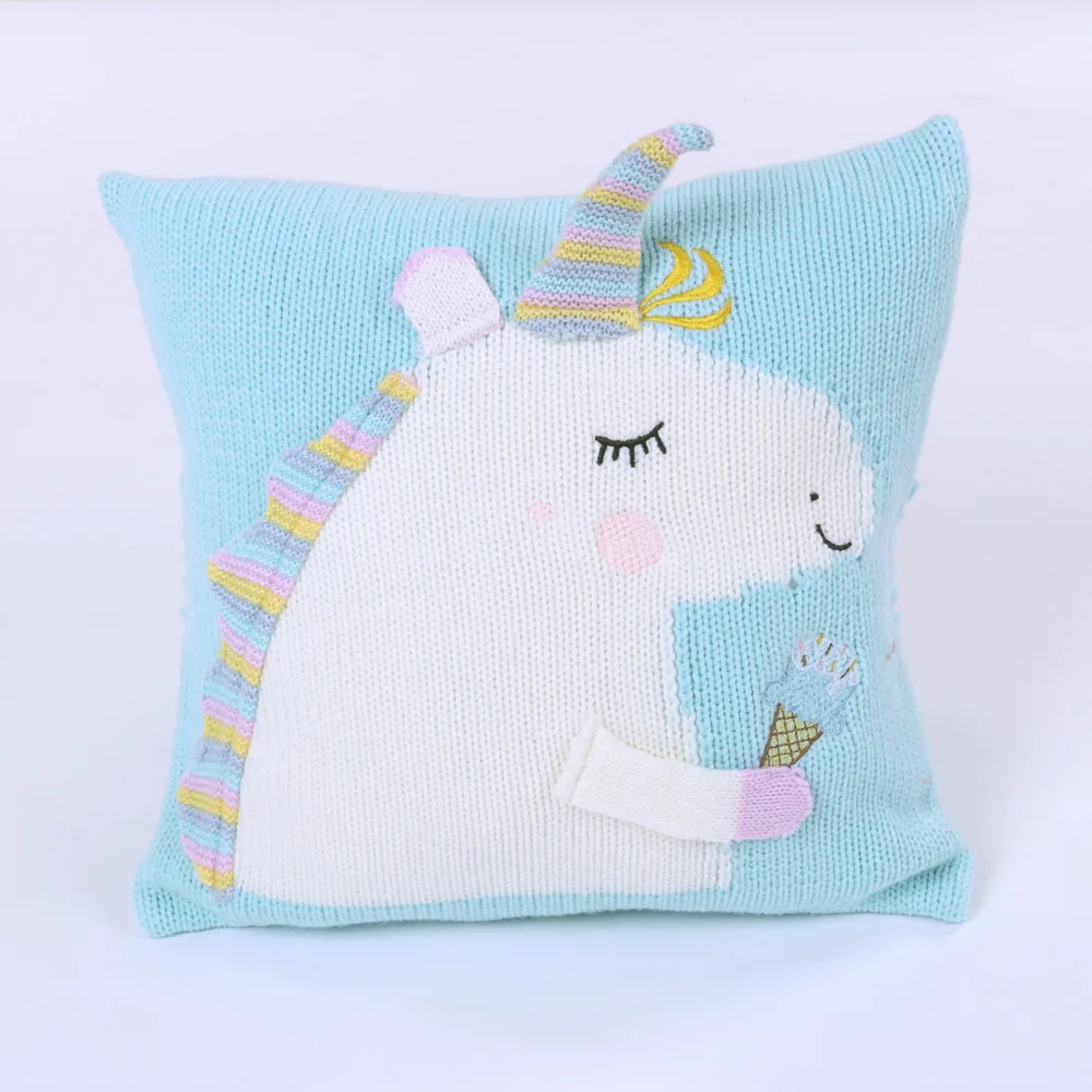 

Baby Plush Sleeping Pillow Living Dakimakura Throw Pillow Unicorn Knitting Back Cushion Infant Headrest Saddle Seat Cushion