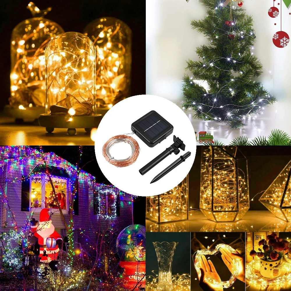 

HYMELA Solar Led Fairy Light Copper Wire String 10M 20M Holiday Outdoor Lamp Night Light Christmas Party Garden Decoration Lamp