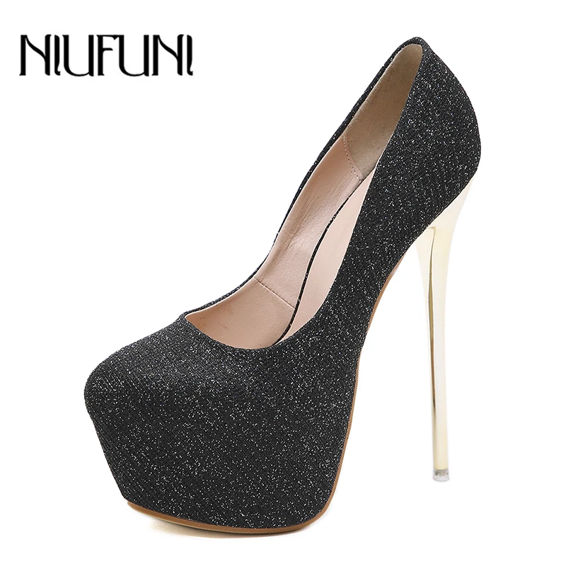 

Mary Jane Round Toe Platform Stiletto Women Pumps Ultra High Heels Matte Wedding Nightclub Pumps Model Bling Shoes For Women