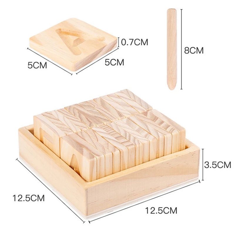

Letter Writing English Alphabet Montessori Educational Wooden Toys Kids 2 4 6 10 Years Old Teens Children Games Boys Girls Wood