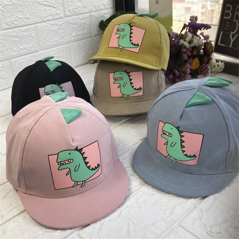 Fashion 2-8 Years old Children Baseball Cap Boys Girls Dinosaur style Snapback adjustable Kids Hip Hop Hat Sun cap wholesale | Аксессуары
