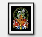 Настенный декор, Будда, скелет, курительная трава, кальян, настенная Картина на холсте, скандинавский художественный постер, Настенная картина модульная с рамкой