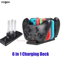 vogek switch gamepad charging dock 6 in 1 game controller charger for nintend switch joy pad handle led charger stand