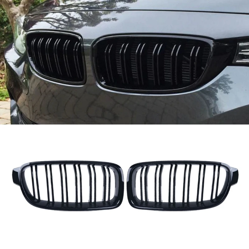 

Middle Grille Grill fits For B.M.W. 3-Series F30 F35 2013-2019 Replacement Double Slats Bumper Kidney Grill Trim