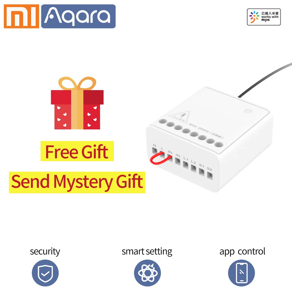 Aqara Relay Two-way control module Wireless Relay Controller 2 channels Work APP Zigbee Controller for xiaomi smart home
