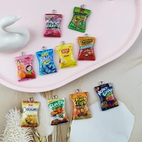 20pcs cute resin potato chips charms pendants flatback resin cabochon for bracelets necklace earrings jewelry making accessories
