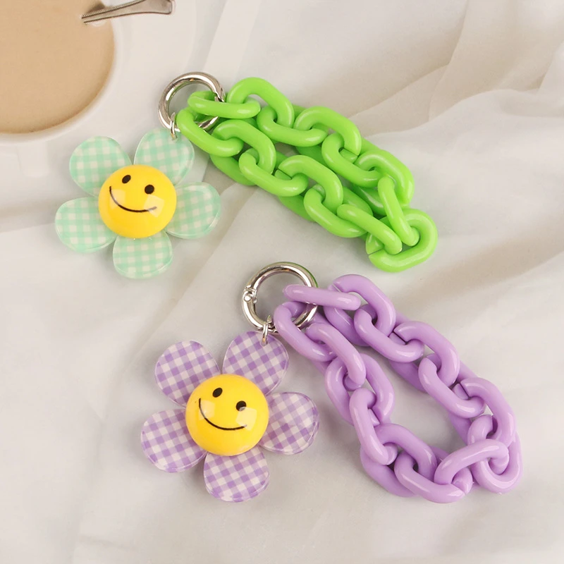 

ins Kawaii Ssunflower Key Chains Removable Free Adjust Keyring Sweet Romantic For Women Holder Couples Trinket Key Accessories