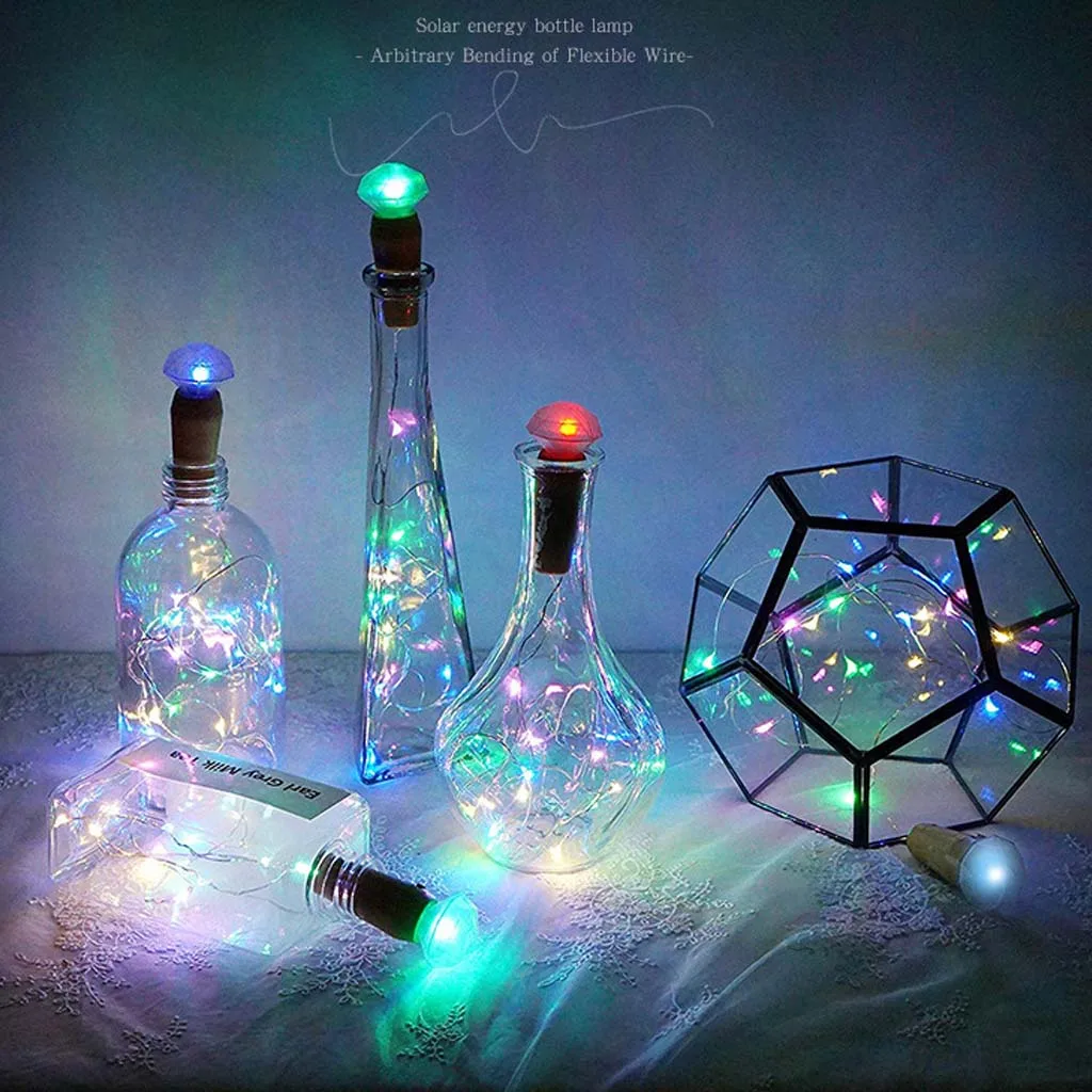 3 шт. Солнечная силовая Бутылка светодиодные блеска в форме пробки медный провод