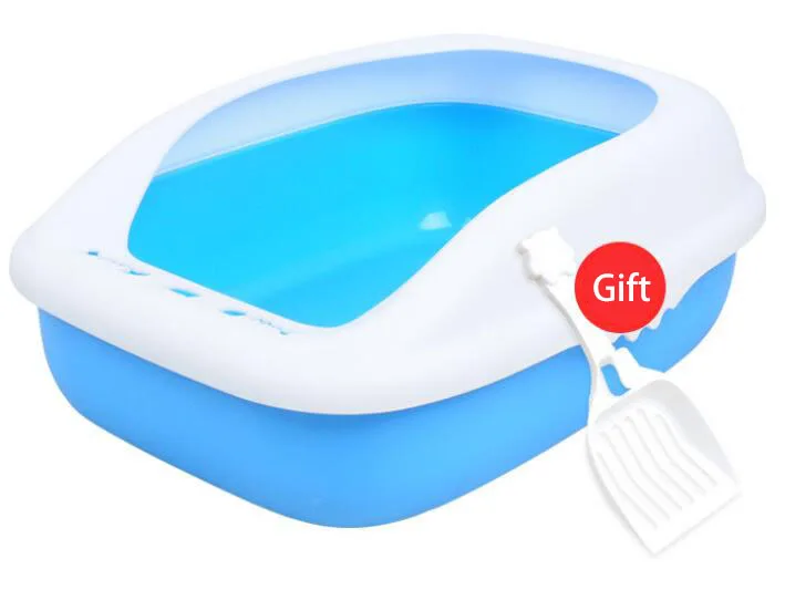 Blue HIPET Pet унитаз, поднос для кошачьего туалета, пластиковая коробка, анти-всплеск, не скользит, легко чистится, внутренний унитаз, песочница для собак, кошек, поднос - Цвет: Blue